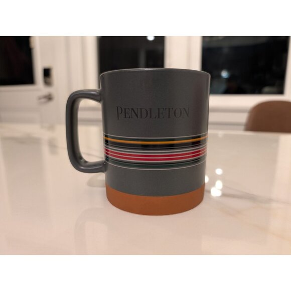 Pendleton Woolen Mills 18oz Striped Stoneware Coffee Mug Set of 2 - Picture 3 of 4